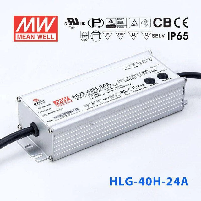 Mean Well HLG-40H-24A Power Supply 40W 24V - Adjustable