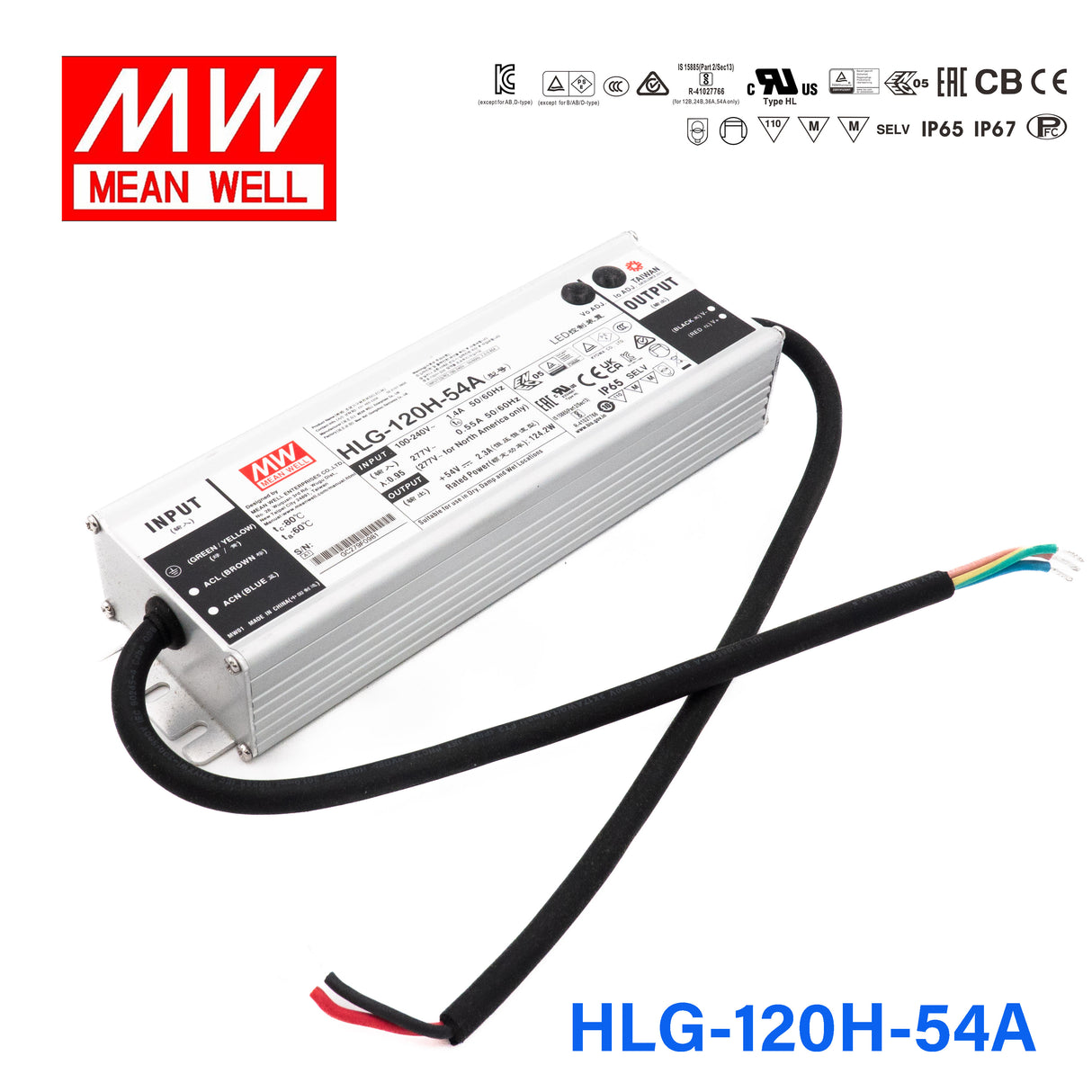 Mean Well HLG-120H-54A Power Supply 120W 54V - Adjustable 2.3A