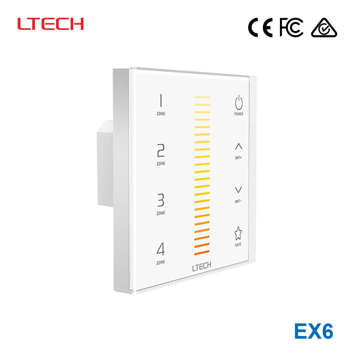 Ltech EX6 Wireless RF/DMX512 Multi-zone Touch Panel - Colour Temperature
