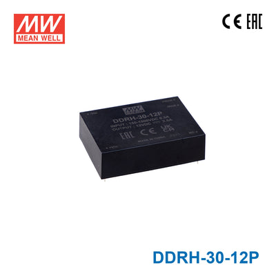 Mean Well DDRH-30-12P Ultra Wide Input DC-DC Converter, 30W 12V, PCB Mounting Type 2.5A