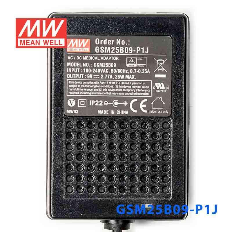 Mean Well GSM25B09-P1J Power Supply 25W 9V 2.77A - PHOTO 2