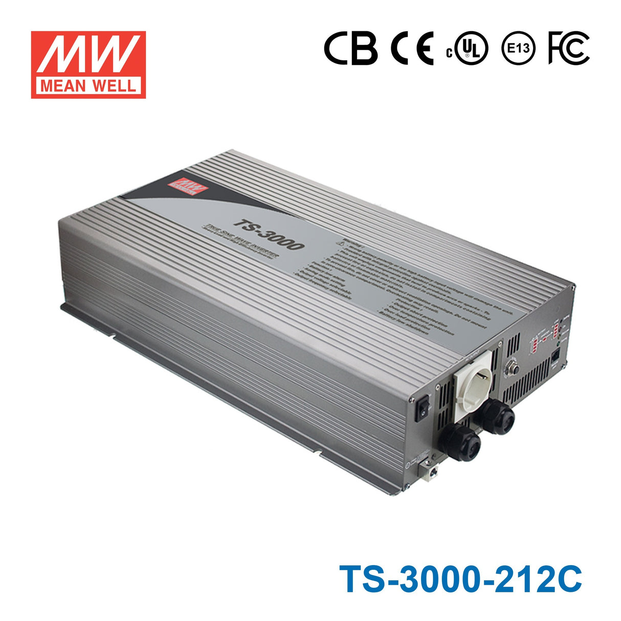 Mean Well TS-3000-212C True Sine Wave 3000W 230V 300A - DC-AC Power Inverter