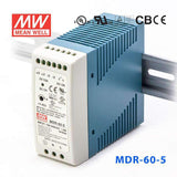 Mean Well MDR-60-5 Single Output Industrial Power Supply 60W 5V 10A - DIN Rail