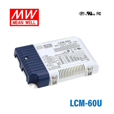 Mean Well LCM-60U Power Supply 50W 500mA 600mA 700mA(default) 900mA 1050mA 1400mA - DALI and Push