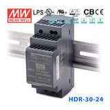 Mean Well HDR-30-24 Ultra Slim Step Shape Power Supply 30W 24V 1.5A - DIN Rail