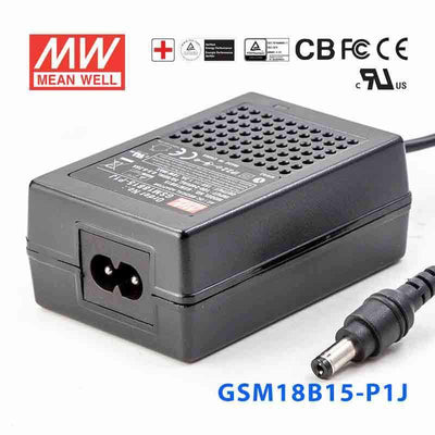 Mean Well GSM18B15-P1J Power Supply 18W 15V 1.2A