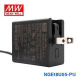 Mean Well NGE18U05-P1J AC-DC Wall-mounted Green Adaptor - US Plug - 18W 5V 3A