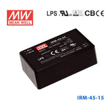 Mean Well IRM-45-15 Switching Power Supply 45W 15V 3A - Encapsulated