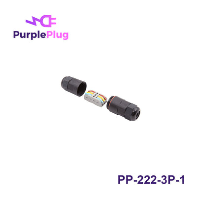 Purple Plug 222 Compact Splicing Connector, 3 Port 2 Way, Waterproof,  with Lever