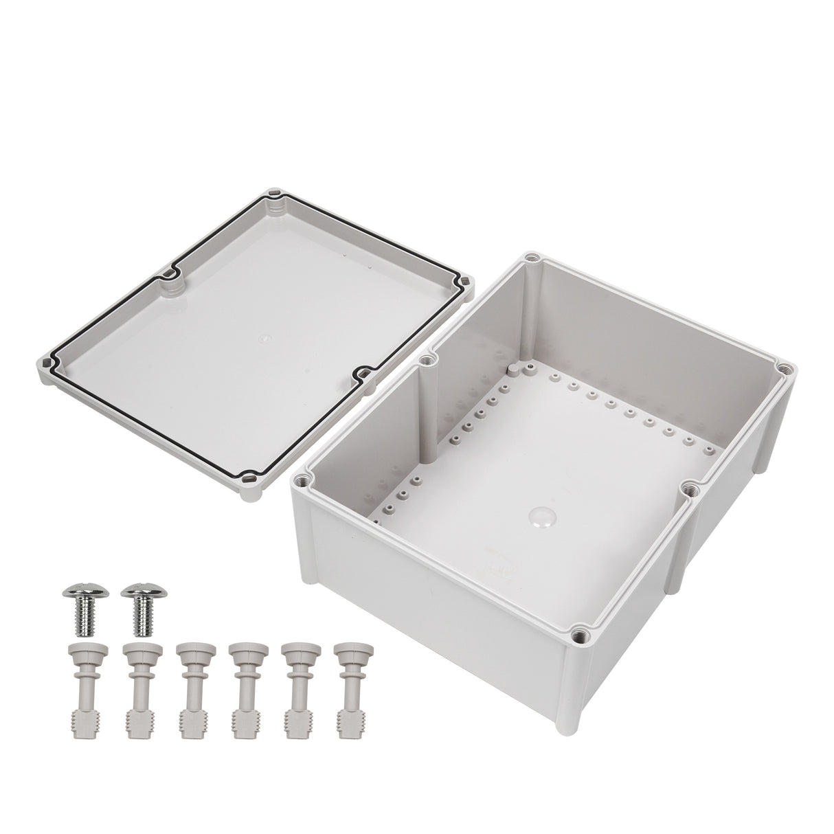 Boxco S-Series 12.99 x 16.93 x 7.09 Inches(330x430x180mm) Plastic Enclosure, IP67, IK08, ABS, Grey Cover, Screw Type - PHOTO 3