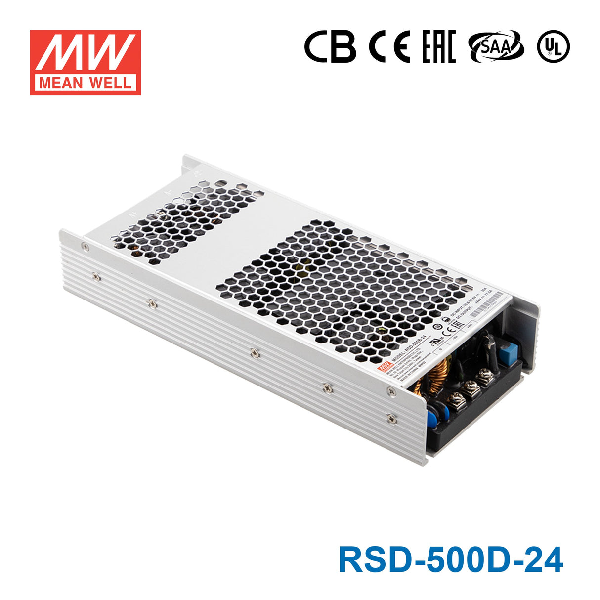 Mean Well RSD-500D-24 DC-DC Converter - 499.2W 67.2-154V DC in 24V out