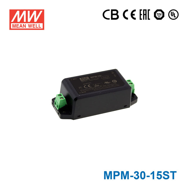 Mean Well MPM-30-15ST Power Supply 30W 15V