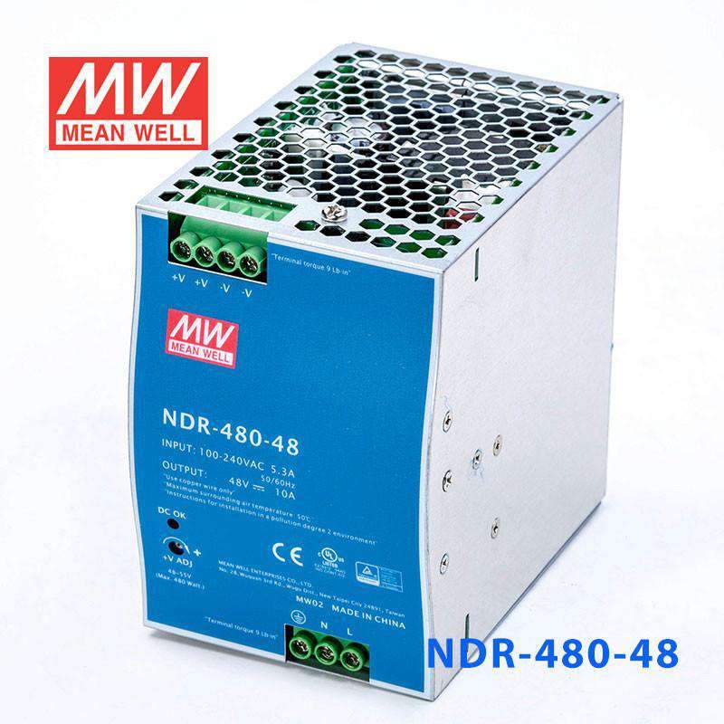 Mean Well NDR-480-48 Single Output Industrial Power Supply 480W 48V 10A - DIN Rail - PHOTO 1
