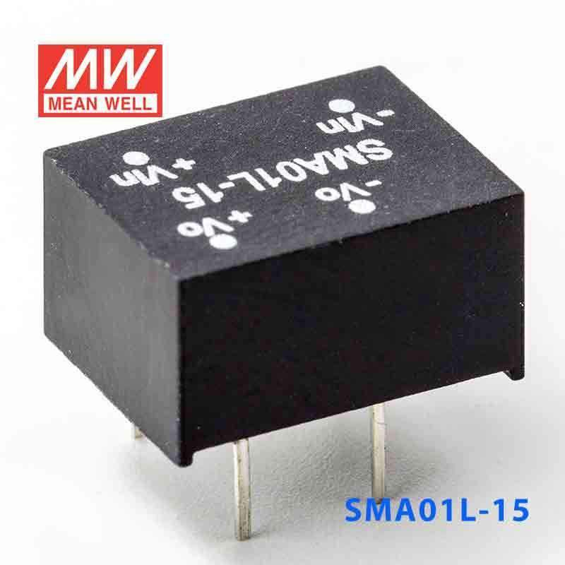 Mean Well SMA01L-15 DC-DC Converter - 1W - 4.5~5.5V in 15V out 67mA - PHOTO 1