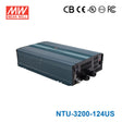 Mean Well NTU-3200-124US True Sine Wave DC-AC Inverter 3200W 110V out 24V in with US Socket, with AC by-pass function