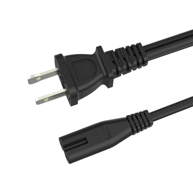 Purple Plug 2 Prong NEMA 1-15P to C7 Power Cord - 3FT, Copper, 18AWG, 125V 10A, NISPT Wire