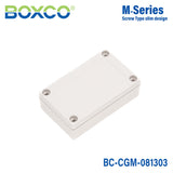 Boxco M - Series 3.15 x 5.12 x 1.38 Inches(80 x 130 x 35mm) Plastic Enclosure, IP67, IK08, PC, Grey Cover, Screw Type - BC-CGM-081303 - powersupplymall.com