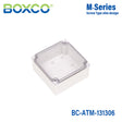 Boxco M - Series 5.12 x 5.12 x 2.36 Inches(130 x 130 x 60mm) Plastic Enclosure, IP67, IK08, ABS, Transparent Cover, Screw Type - BC-ATM-131306 - powersupplymall.com