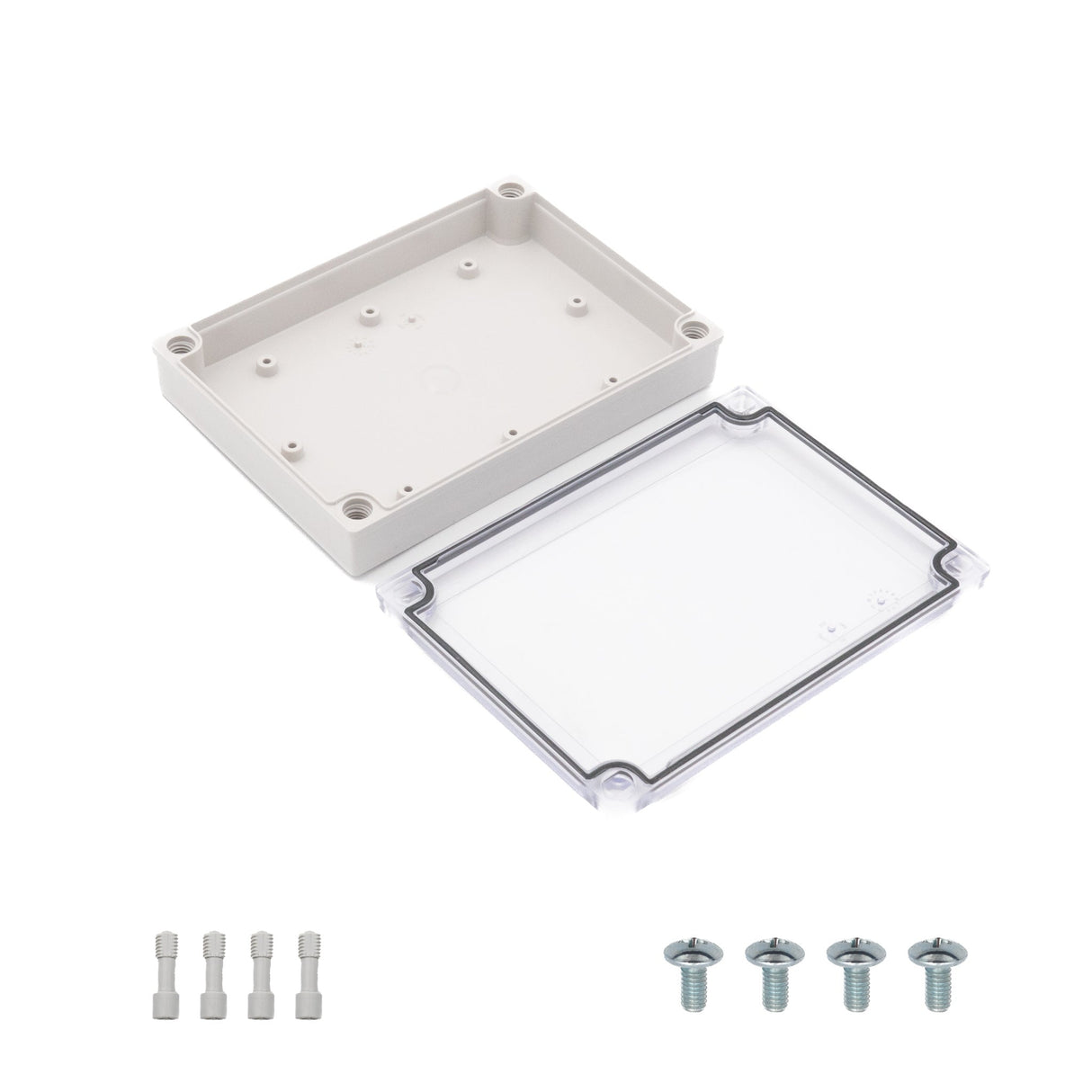 Boxco M - Series 5.12 x 7.09 x 1.38 Inches(130 x 180 x 35mm) Plastic Enclosure, IP67, IK08, PC, Transparent Cover, Screw Type - BC - CTM - 131803 - powersupplymall.com