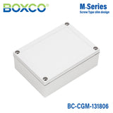 Boxco M - Series 5.12 x 7.09 x 2.36 Inches(130 x 180 x 60mm) Plastic Enclosure, IP67, IK08, PC, Grey Cover, Screw Type - BC-CGM-131806 - powersupplymall.com