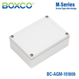 Boxco M - Series 5.91 x 7.09 x 2.36 Inches(150 x 180 x 60mm) Plastic Enclosure, IP67, IK08, ABS, Grey Cover, Screw Type - BC - AGM - 151806 - powersupplymall.com