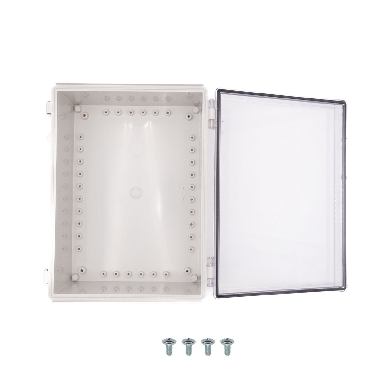 Boxco P - Series 11.02 x 14.96 x 5.12 Inches(280 x 380 x 130mm) Plastic Enclosure, IP67, IK08, PC, Transparent Cover, Molded Hinge and Latch Type - BC-CTP-283813 - powersupplymall.com