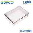 Boxco P - Series 11.81 x 15.75 x 4.72 Inches(300 x 400 x 120mm) Plastic Enclosure, IP67, IK08, ABS, Transparent Cover, Molded Hinge and Latch Type - BC - ATP - 304012 - powersupplymall.com