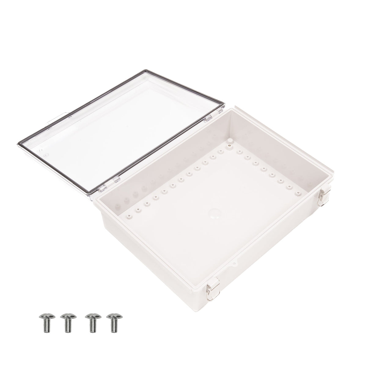 Boxco P - Series 11.81 x 15.75 x 4.72 Inches(300 x 400 x 120mm) Plastic Enclosure, IP67, IK08, ABS, Transparent Cover, Molded Hinge and Latch Type - BC-ATP-304012 - powersupplymall.com
