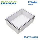 Boxco P - Series 11.81 x 15.75 x 5.91 Inches(300 x 400 x 150mm) Plastic Enclosure, IP67, IK08, ABS, Transparent Cover, Molded Hinge and Latch Type - BC - ATP - 304015 - powersupplymall.com