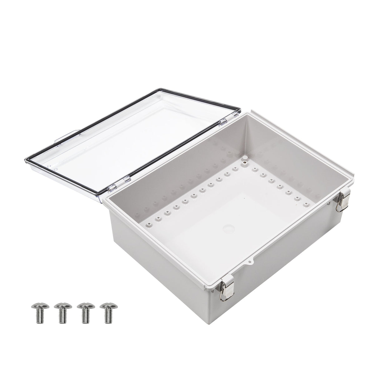Boxco P - Series 11.81 x 15.75 x 5.91 Inches(300 x 400 x 150mm) Plastic Enclosure, IP67, IK08, ABS, Transparent Cover, Molded Hinge and Latch Type - BC - ATP - 304015 - powersupplymall.com