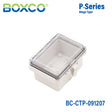 Boxco P - Series 3.54 x 4.72 x 2.76 Inches(90 x 120 x 70mm) Plastic Enclosure, IP67, IK08, PC, Transparent Cover, Molded Hinge and Latch Type - BC-CTP-091207 - powersupplymall.com