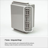 Boxco P - Series 3.54 x 4.72 x 3.35 Inches(90 x 120 x 85mm) Plastic Enclosure, IP67, IK08, PC, Transparent Cover, Molded Hinge and Latch Type - BC - CTP - 091208 - powersupplymall.com