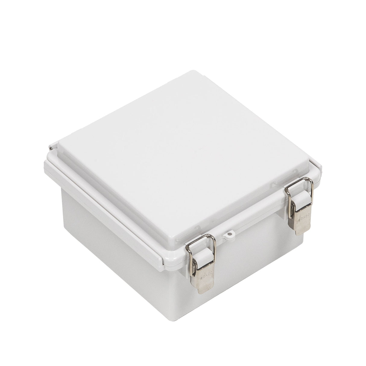 Boxco P - Series 5.91 x 5.91 x 3.54 Inches(150 x 150 x 90mm) Plastic Enclosure, IP67, IK08, ABS, Grey Cover, Molded Hinge and Latch Type - BC-AGP-151509 - powersupplymall.com