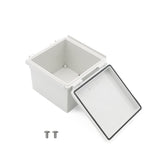 Boxco P - Series 5.91 x 5.91 x 4.72 Inches(150 x 150 x 120mm) Plastic Enclosure, IP67, IK08, PC, Grey Cover, Molded Hinge and Latch Type - BC-CGP-151512 - powersupplymall.com
