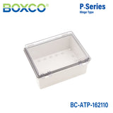 Boxco P - Series 6.30 x 8.27 x 3.94 Inches(160 x 210 x 100mm) Plastic Enclosure, IP67, IK08, ABS, Transparent Cover, Molded Hinge and Latch Type - BC-ATP-162110 - powersupplymall.com