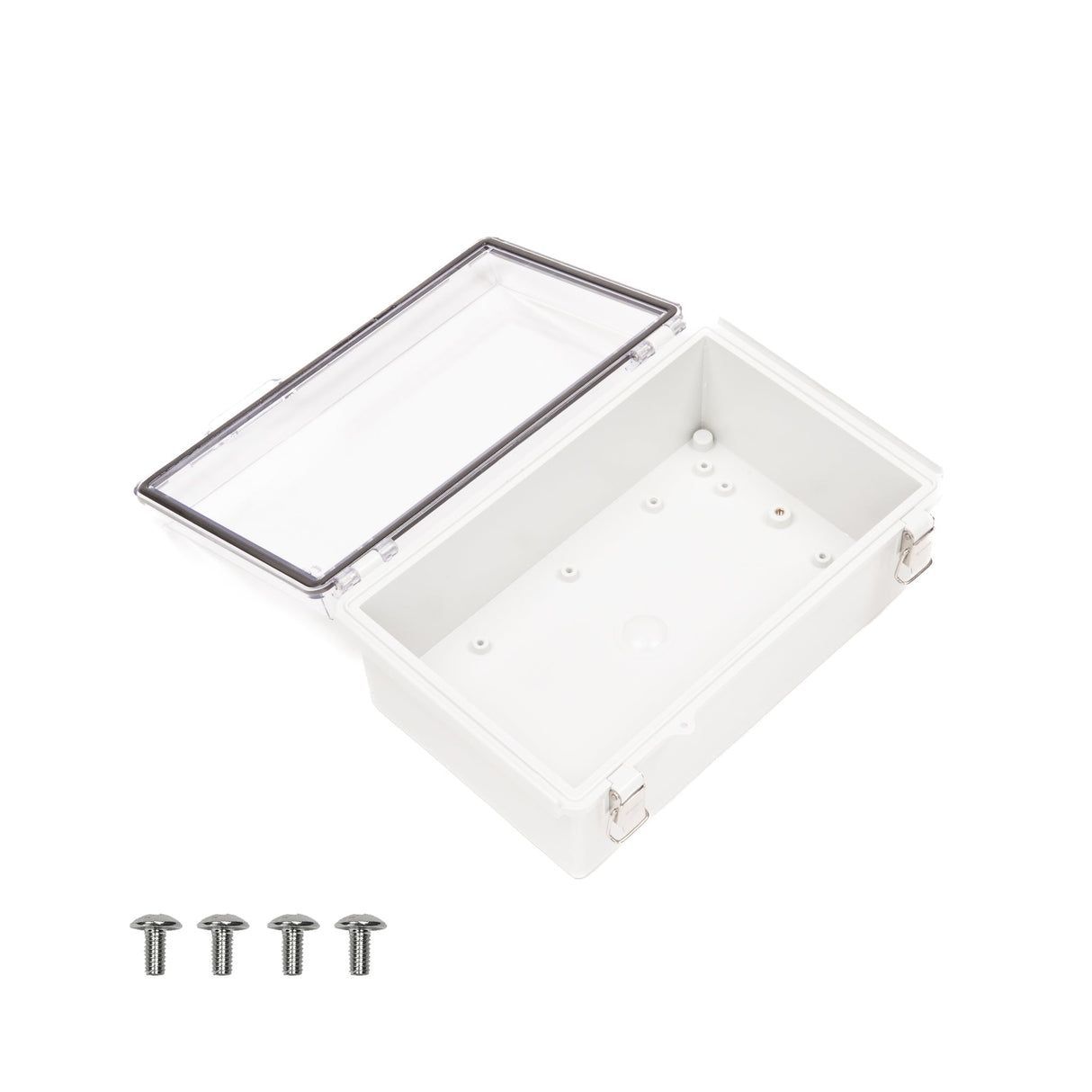 Boxco P - Series 6.69 x 10.63 x 4.33 Inches(170 x 270 x 110mm) Plastic Enclosure, IP67, IK08, PC, Transparent Cover, Molded Hinge and Latch Type - BC-CTP-172711 - powersupplymall.com