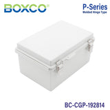 Boxco P - Series 7.48 x 11.02 x 5.51 Inches(190 x 280 x 140mm) Plastic Enclosure, IP67, IK08, PC, Grey Cover, Molded Hinge and Latch Type - BC-CGP-192814 - powersupplymall.com