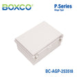Boxco P - Series 9.84 x 13.78 x 7.09 Inches(250 x 350 x 180mm) Plastic Enclosure, IP67, IK08, ABS, Grey Cover, Molded Hinge and Latch Type - BC-AGP-253518 - powersupplymall.com