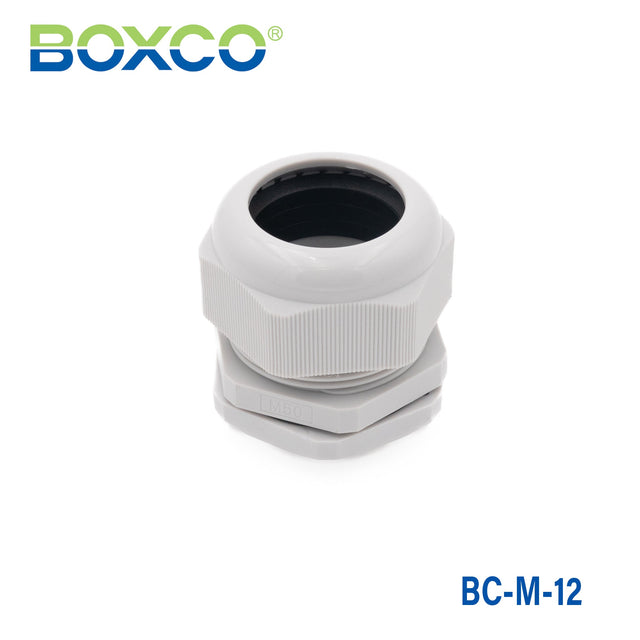 Boxco Plastic Cable Gland 0.12~0.26 Inches(3~6.5mm) Cable Range BC - M - 12 - BC-M-12 - powersupplymall.com