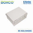 Boxco Q-Series 13.78 x 17.72 x 7.87 Inches(350 x 450 x 200mm) Plastic Enclosure, IP67, IK08, ABS, Grey Cover, Hinge Type with Plate - BC-AGQ-354520G - powersupplymall.com