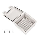 Boxco Q - series 5.91 x 5.91 x 3.54 Inches(150 x 150 x 90mm) Plastic Enclosure, IP67, IK08, ABS, Grey Cover, Hinge Type with Plate - BC-AGQ-151509G - powersupplymall.com