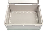 Boxco Q - Series 5.91 x 5.91 x 3.54 Inches(150 x 150 x 90mm) Plastic Enclosure, IP67, IK08, ABS, Transparent Cover, Plastic Hinge and Latch Type - BC - ATQ - 151509 - powersupplymall.com