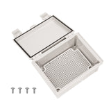 Boxco Q - Series 6.30 x 8.27 x 3.94 Inches(160 x 210 x 100mm) Plastic Enclosure, IP67, IK08, ABS, Grey Cover, Hinge Type with Plate - BC-AGQ-162110G - powersupplymall.com