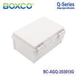 Boxco Q - Series 7.87 x 11.81 x 5.12 Inches(200 x 300 x 130mm) Plastic Enclosure, IP67, IK08, ABS, Grey Cover, Hinge Type with Plate - BC-AGQ-203013G - powersupplymall.com