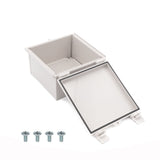 Boxco Q - Series 8.27 x 8.27 x 5.12 Inches(210 x 210 x 130mm) Plastic Enclosure, IP67, IK08, ABS, Grey Cover, Hinge Type with Plate - BC-AGQ-212113G - powersupplymall.com