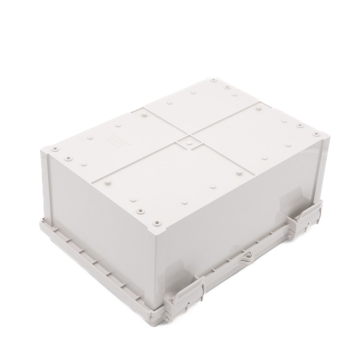 Boxco Q - Series 9.84 x 9.84 x 6.30 Inches(250 x 250 x 160mm) Plastic Enclosure, IP67, IK08, ABS, Grey Cover, Hinge Type with Plate - BC-AGQ-253516G - powersupplymall.com