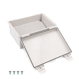 Boxco Q - Series 9.84 x 9.84 x 6.30 Inches(250 x 250 x 160mm) Plastic Enclosure, IP67, IK08, ABS, Grey Cover, Hinge Type with Plate - BC-AGQ-253516G - powersupplymall.com