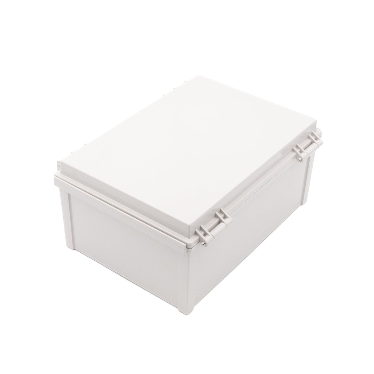 Boxco Q - Series 9.84 x 9.84 x 6.30 Inches(250 x 250 x 160mm) Plastic Enclosure, IP67, IK08, ABS, Grey Cover, Hinge Type with Plate - BC-AGQ-253516G - powersupplymall.com