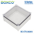 Boxco S - Series 11.02 x 11.02 x 5.12 Inches(280x280x130mm) Plastic Enclosure, IP67, IK08, PC, Transparent Cover, Screw Type - BC-CTS-282813 - powersupplymall.com