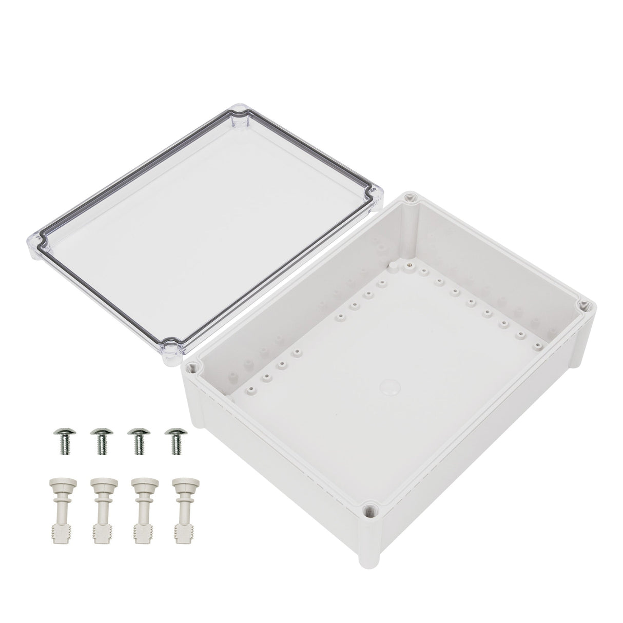 Boxco S - Series 11.02 x 14.96 x 5.12 Inches(280x380x130mm) Plastic Enclosure, IP67, IK08, ABS, Transparent Cover, Screw Type - BC - ATS - 283813 - powersupplymall.com